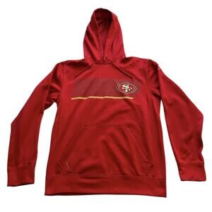 Rare Authentic Nike THERMA-FIT Red San Francisco 49ers Pullover Hoody Sweatshirt